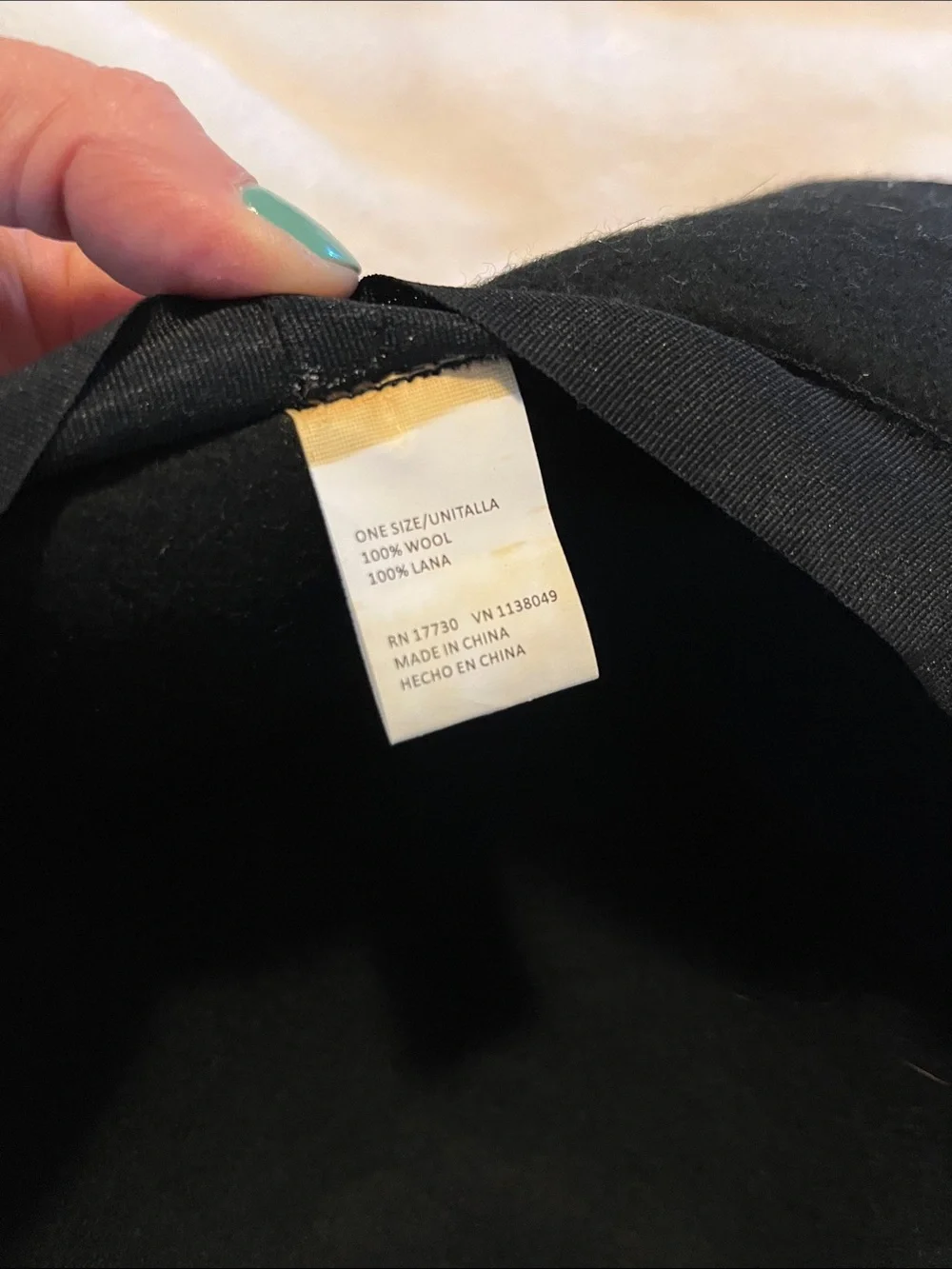 Women’s Black Floppy Wool Hat with Bow Detail